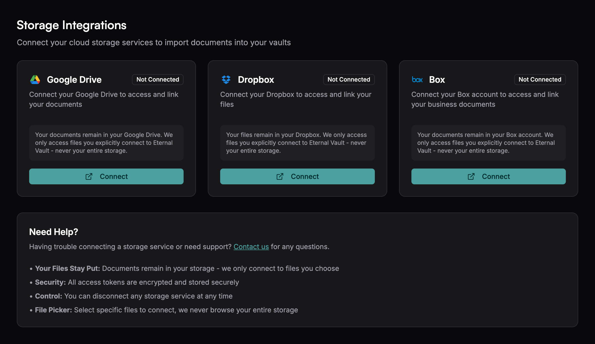 BYOS Storage Integrations