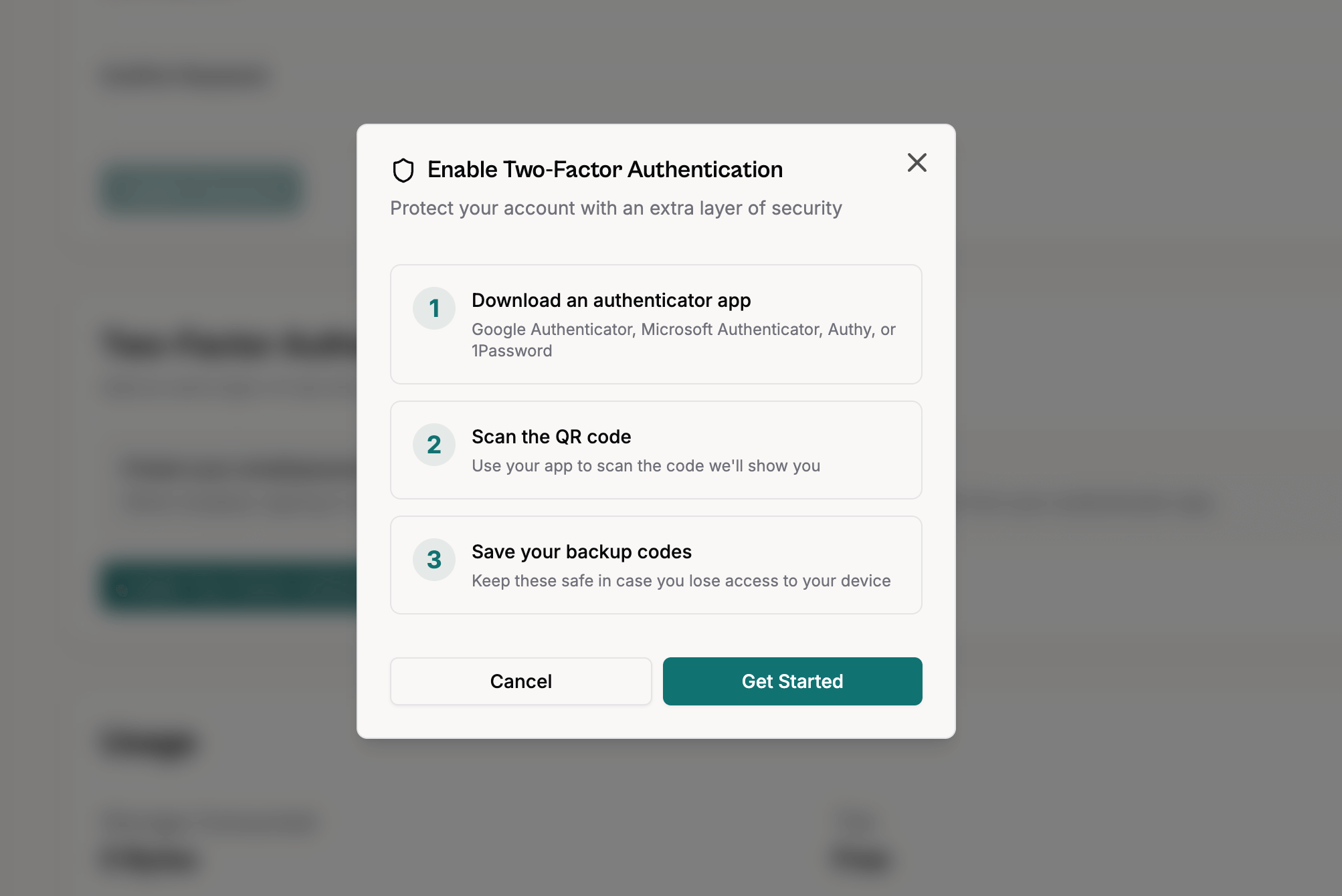 2FA Setup Wizard Introduction