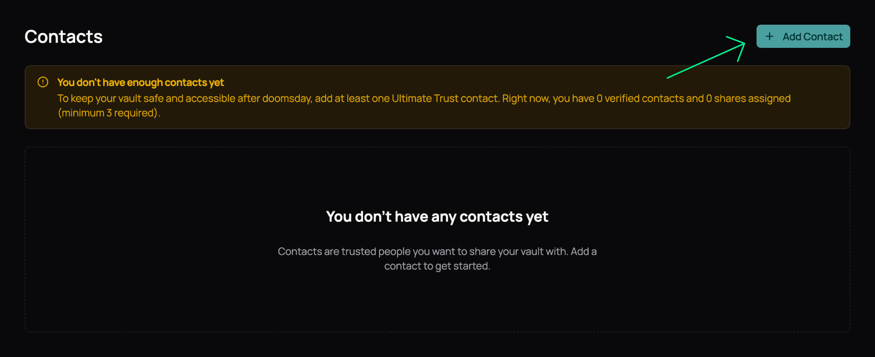 Add Contact Button - Dark Mode