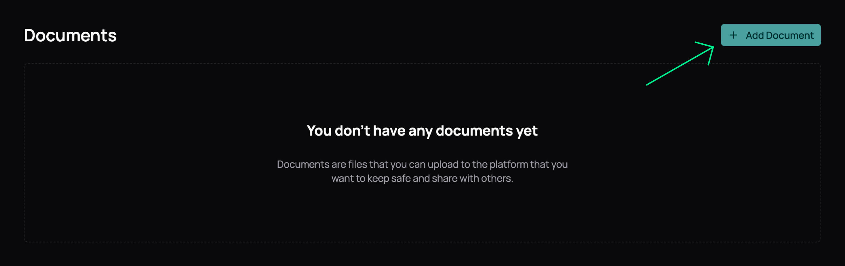Add Document Button - Dark Mode