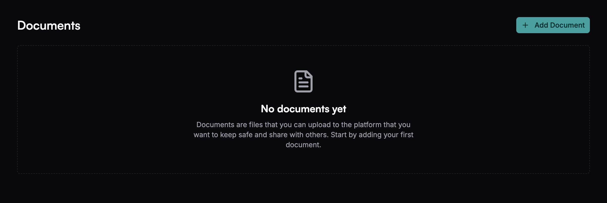 Add Document Button - Dark Mode