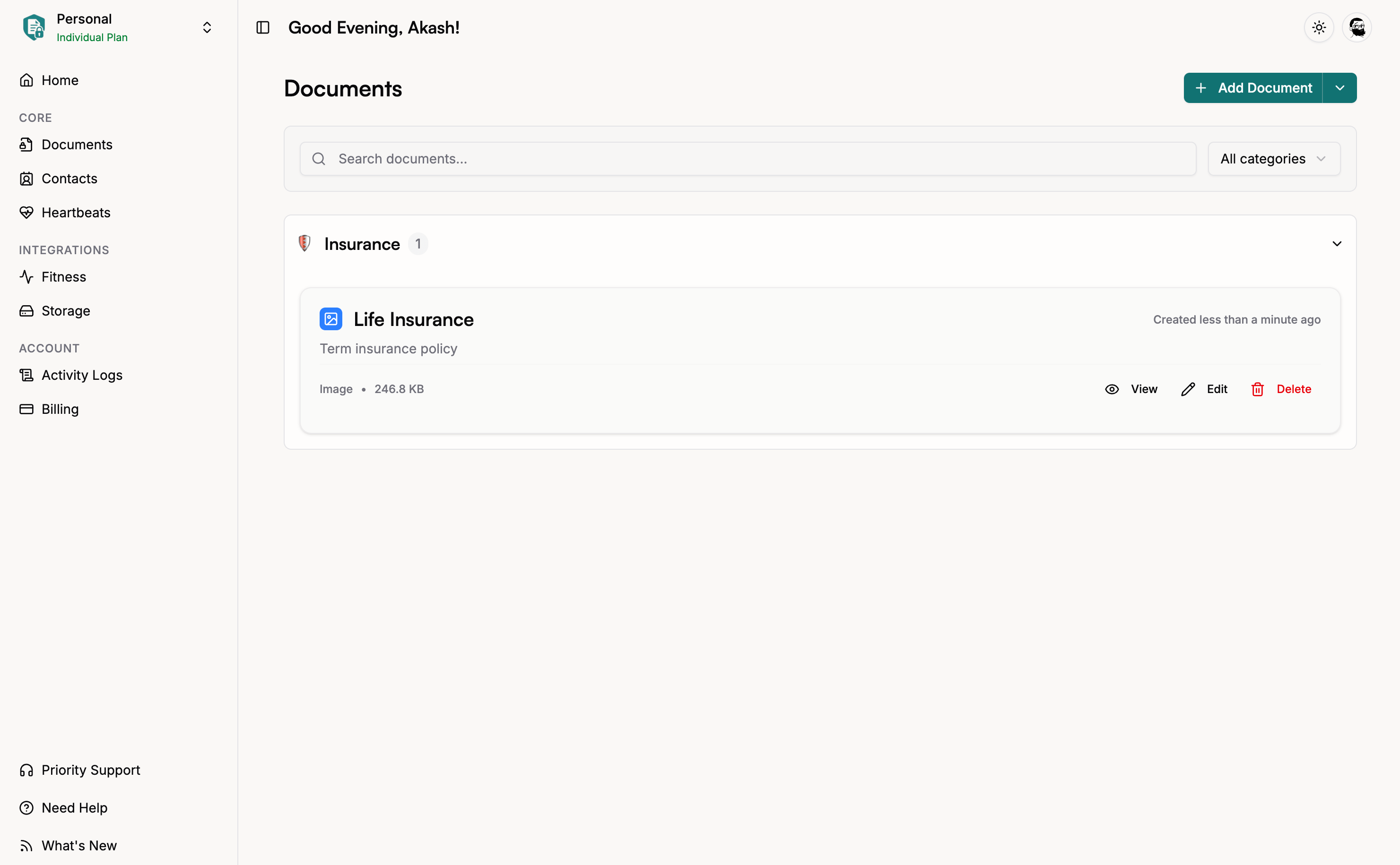 Documents Page Overview