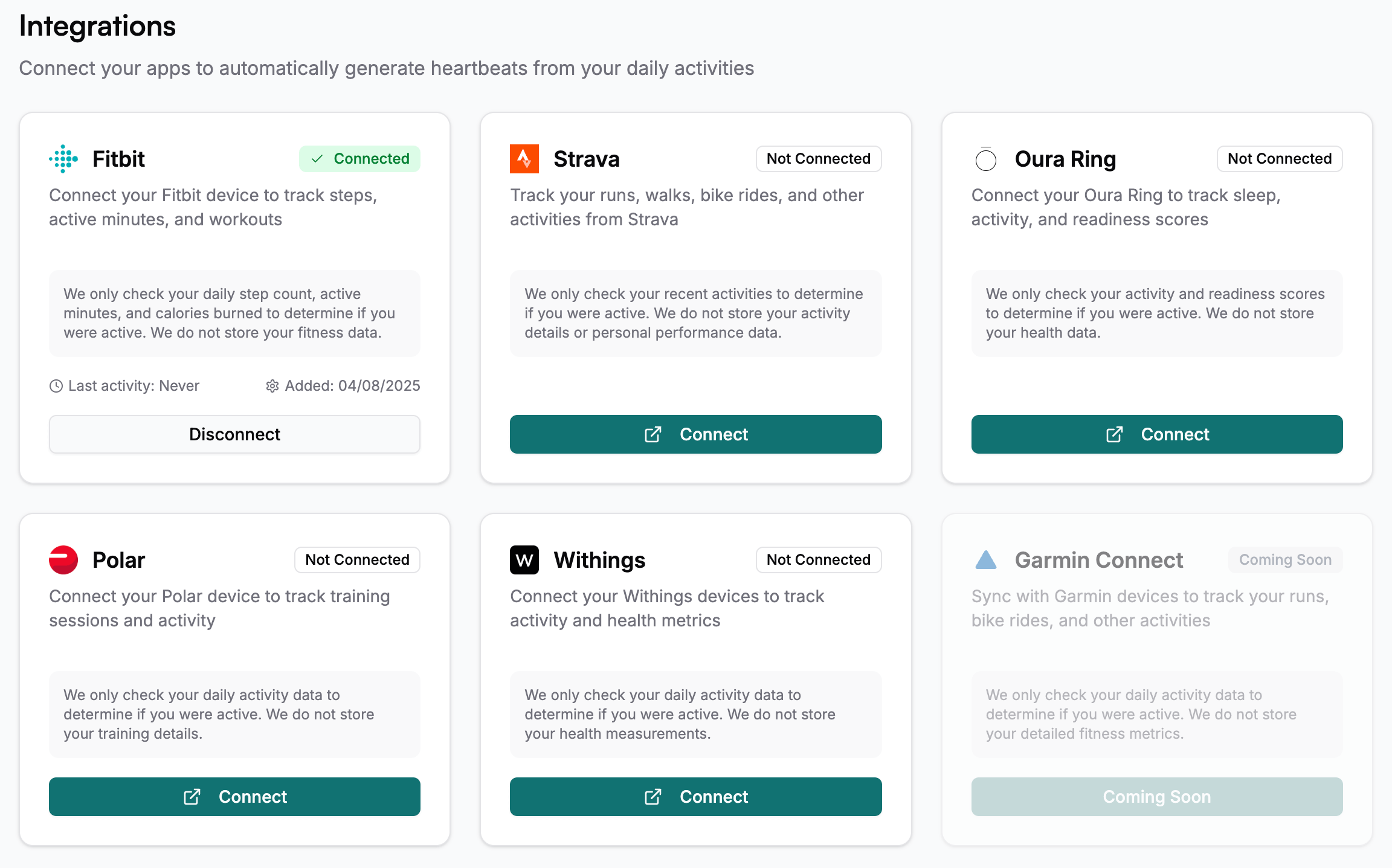 Fitness Apps Connected