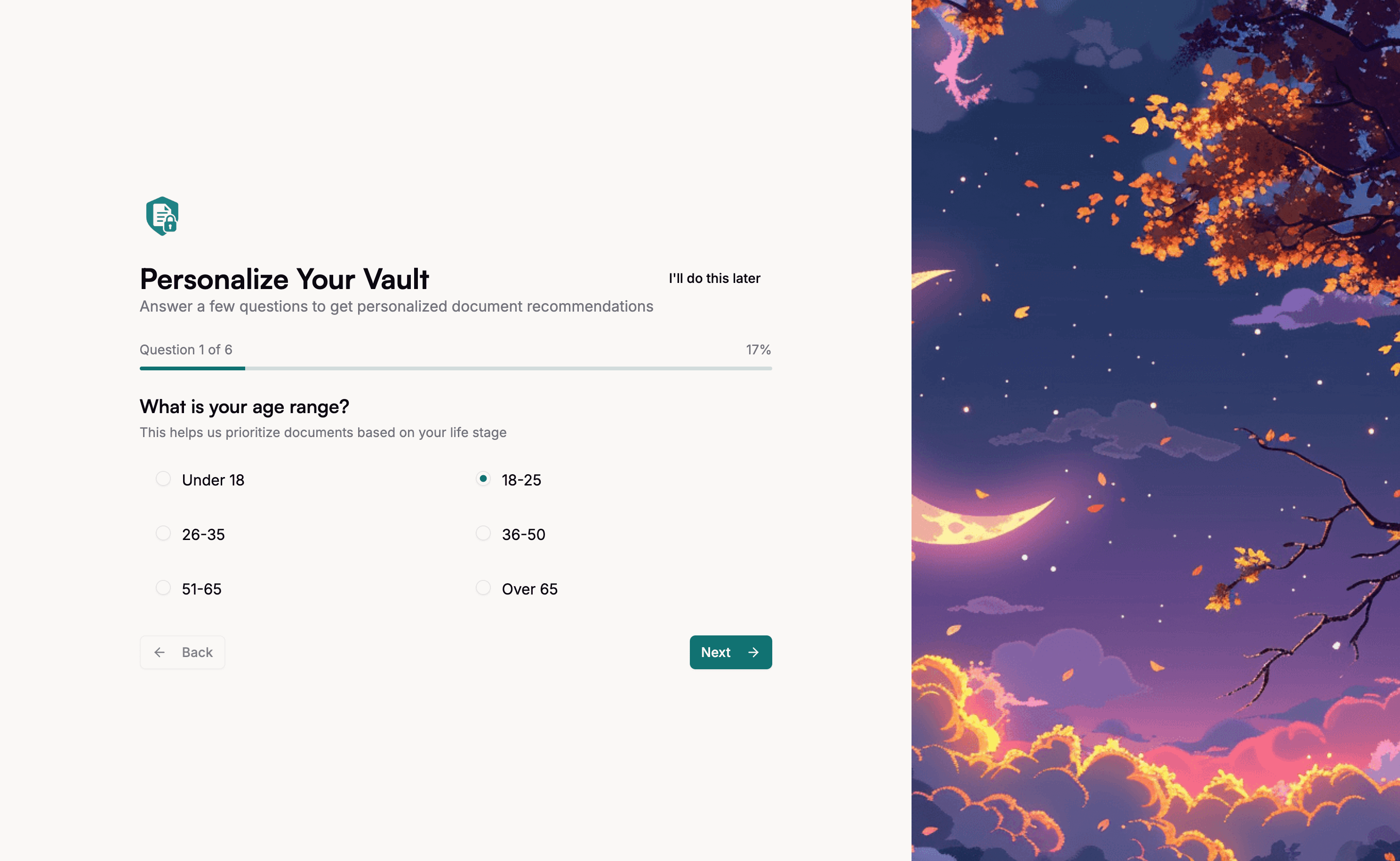 Eternal Vault Setup Dashboard