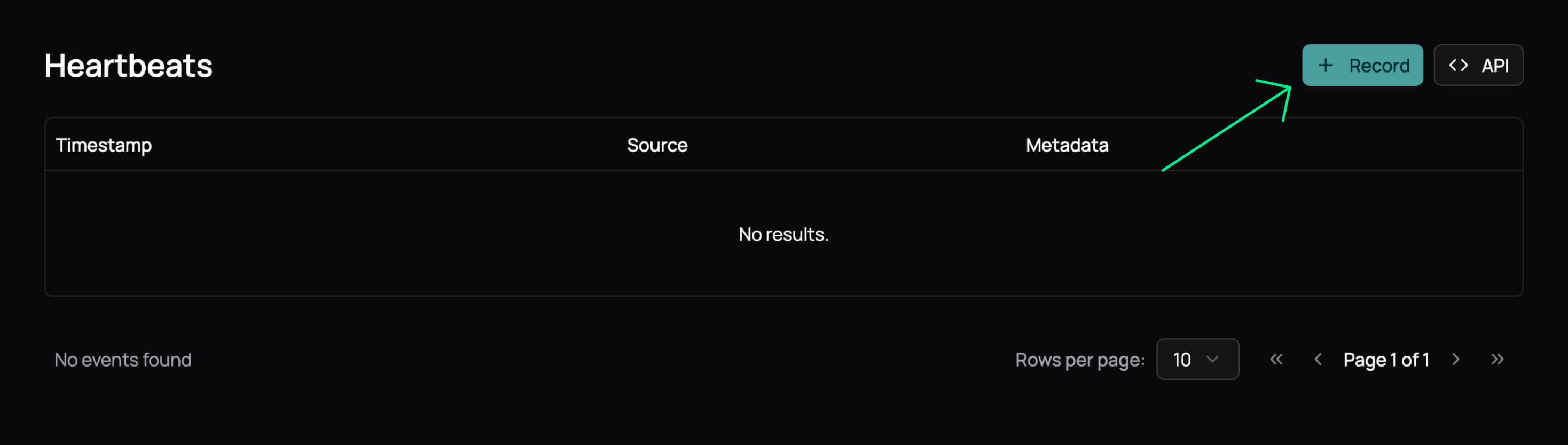 Record Heartbeat Button - Dark Mode