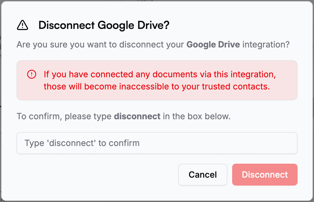Disconnect Storage Integration