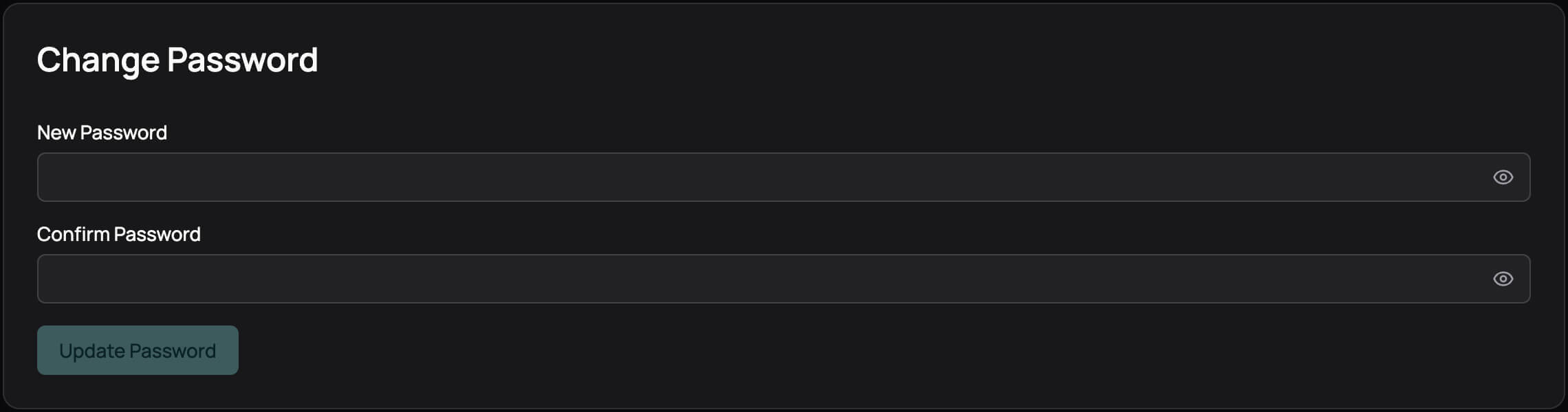 Change Password - Dark Mode